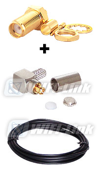 RP SMA female BKD to MC CARD (LLC 100/30cm)